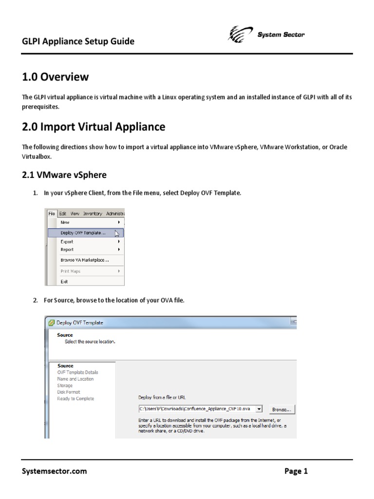 GLPI Appliance Setup Guide | PDF