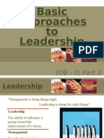 Basic Approaches To Leadership