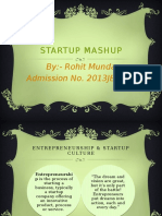 Startup Mashup: By:-Rohit Munda Admission No. 2013JE0012