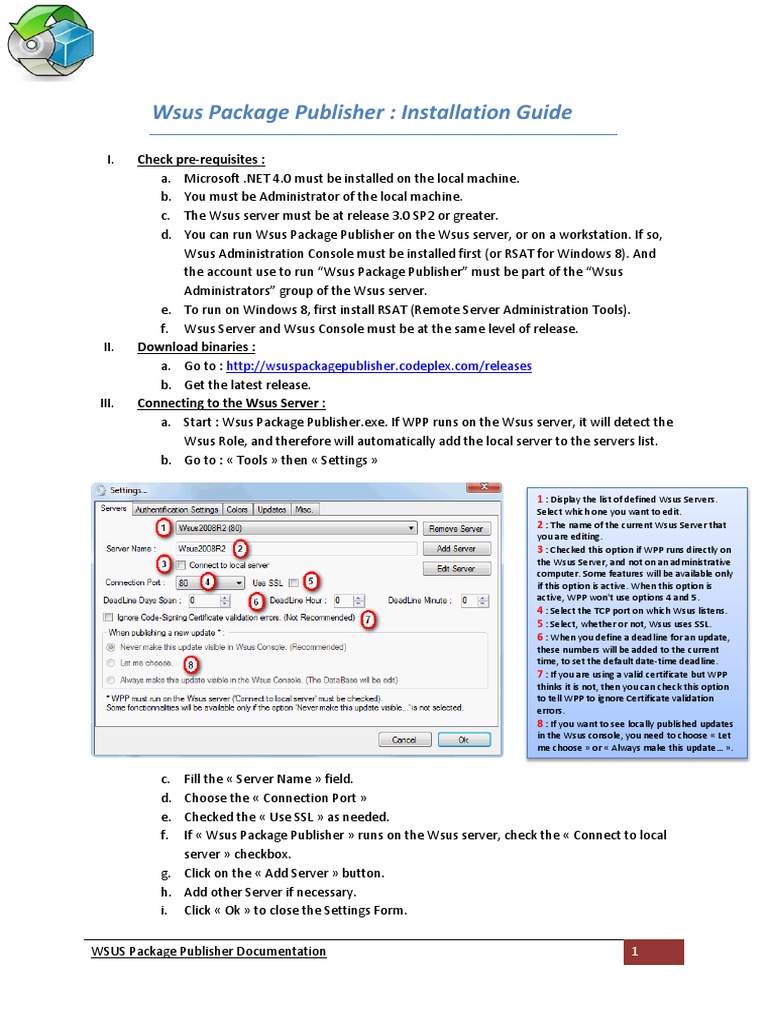 Wsus Package Publisher: Installation Guide: Check Pre-Requisites | PDF ...