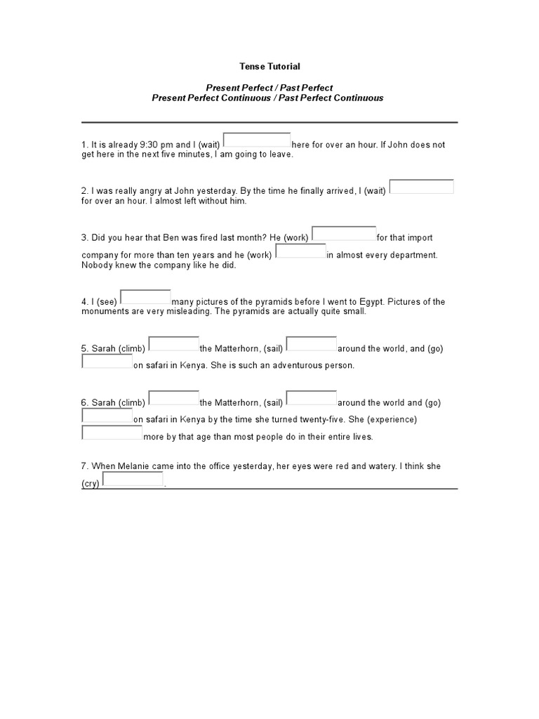 Verb Tense Tutorial and Practice | PDF | Language Arts & Discipline