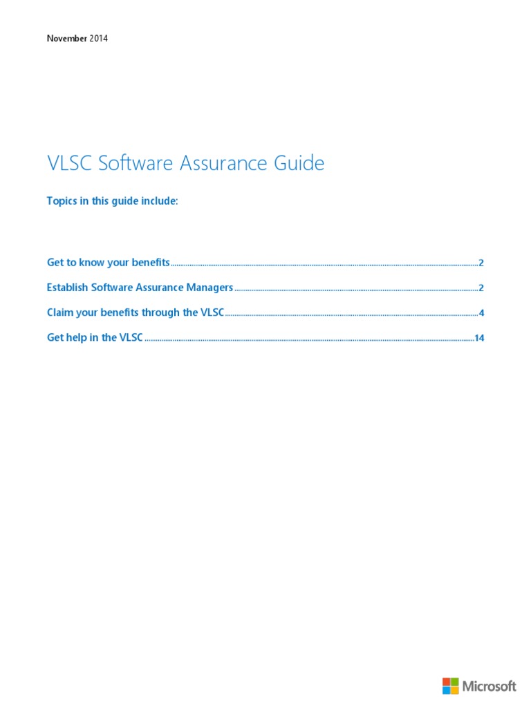 VLSC Software Assurance Guide en US | PDF | Educational Technology ...