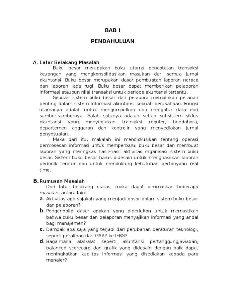 Makalah Sistem Buku Besar Dan Pelaporan