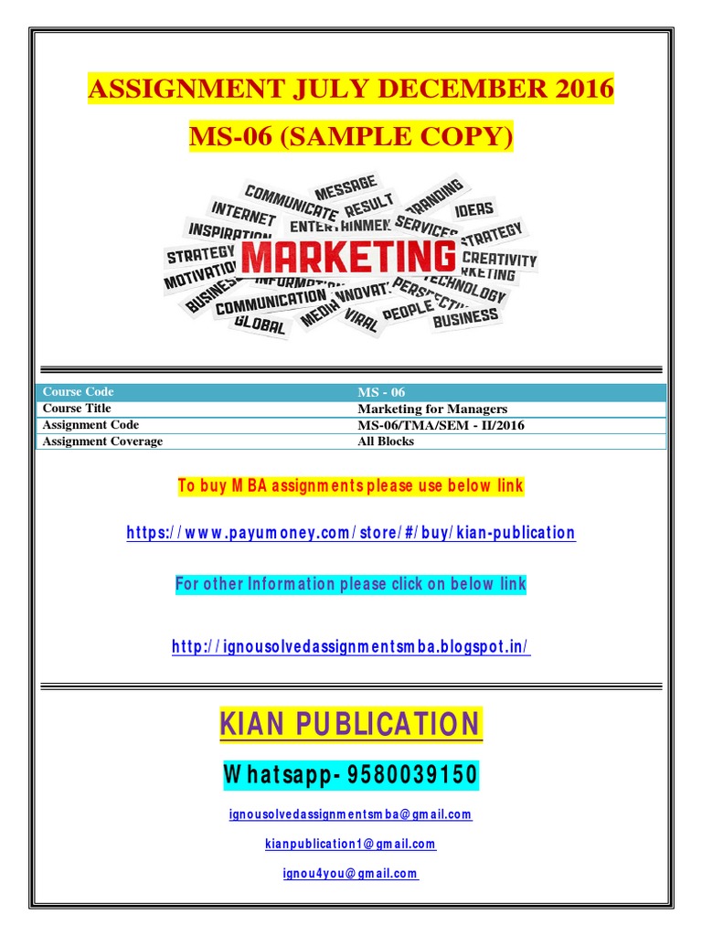 Marketing for Managers Assignment 2016 | PDF | Market Segmentation ...