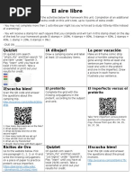 Spanish 3 El Aire Libre Tarea