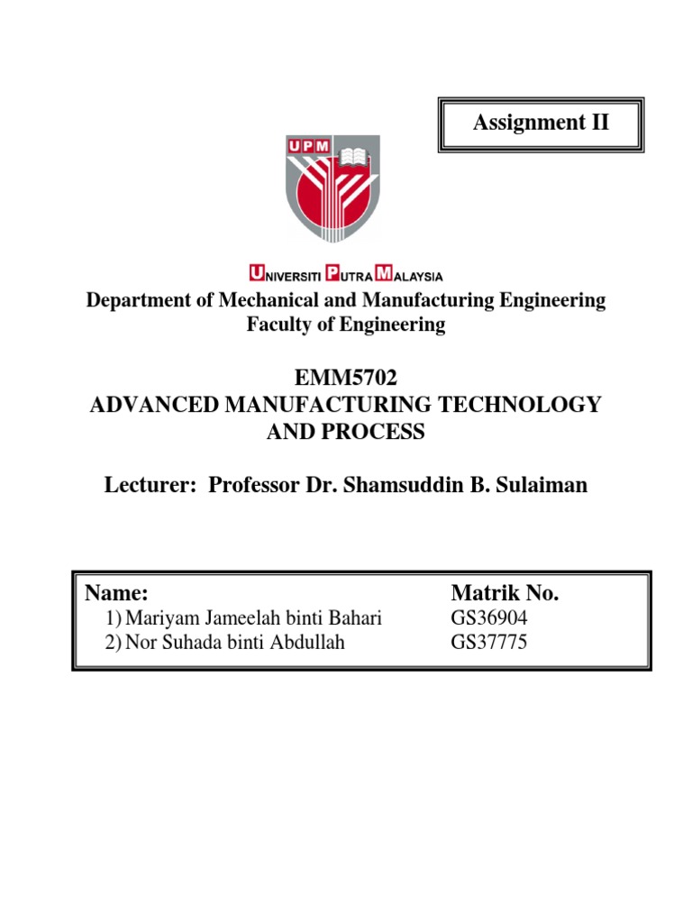 Assignment II Advanced MFG | PDF | Welding | Construction