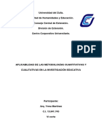 Aplicabilidad de Las Metodologías Cuantitativas y Cualitativas PDF