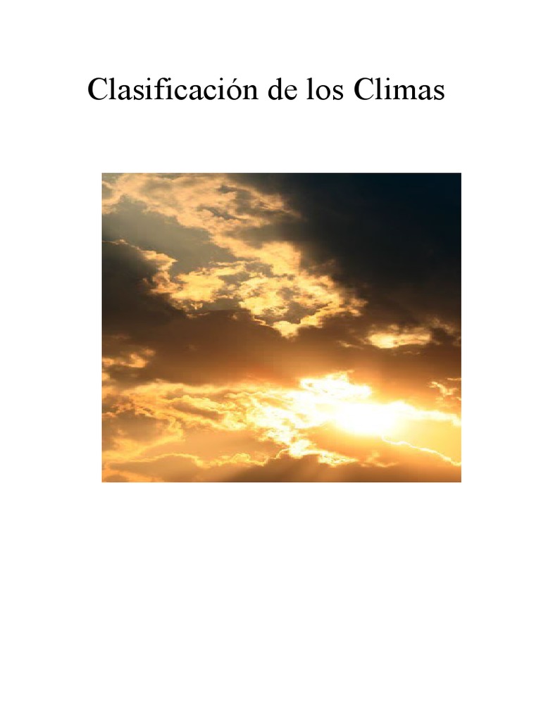 Clasificacion de Climas | PDF | Zona tropical | Clima