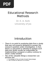 Educational Research Methods: Dr. K. A. Korb University of Jos