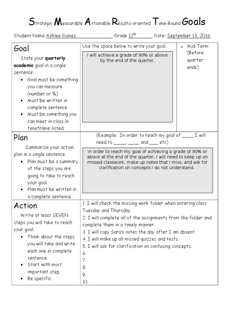 Strategic Academic Goal Setting Guide | PDF | Cognition | Pedagogy