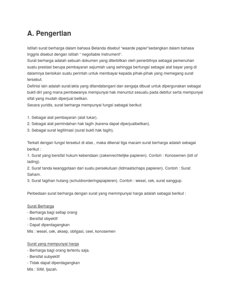 Hukum Surat Berharga