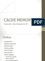 Cache Memory: Prepared by - : Manan Mewada (TA, IET)