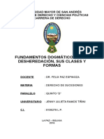 Fundamentos Dogmáticos de La Desheredación, Sus Clases y Formas