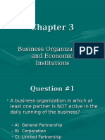 Business Organizations and Economic Institutions