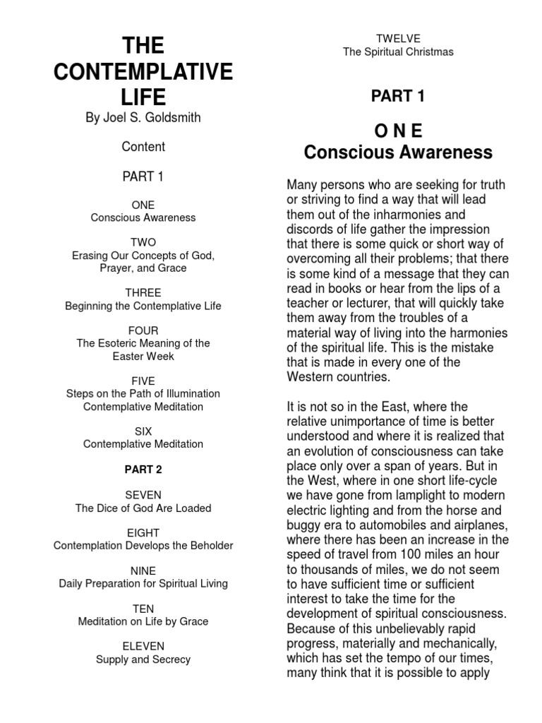 The Contemplative Life Explained | PDF | Worship | Prayer