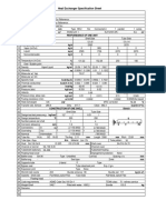 Heat Exchanger Specification Sheet: MM M M Performance of One Unit