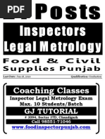 Application Form: Inspector Legal Metrology Punjab