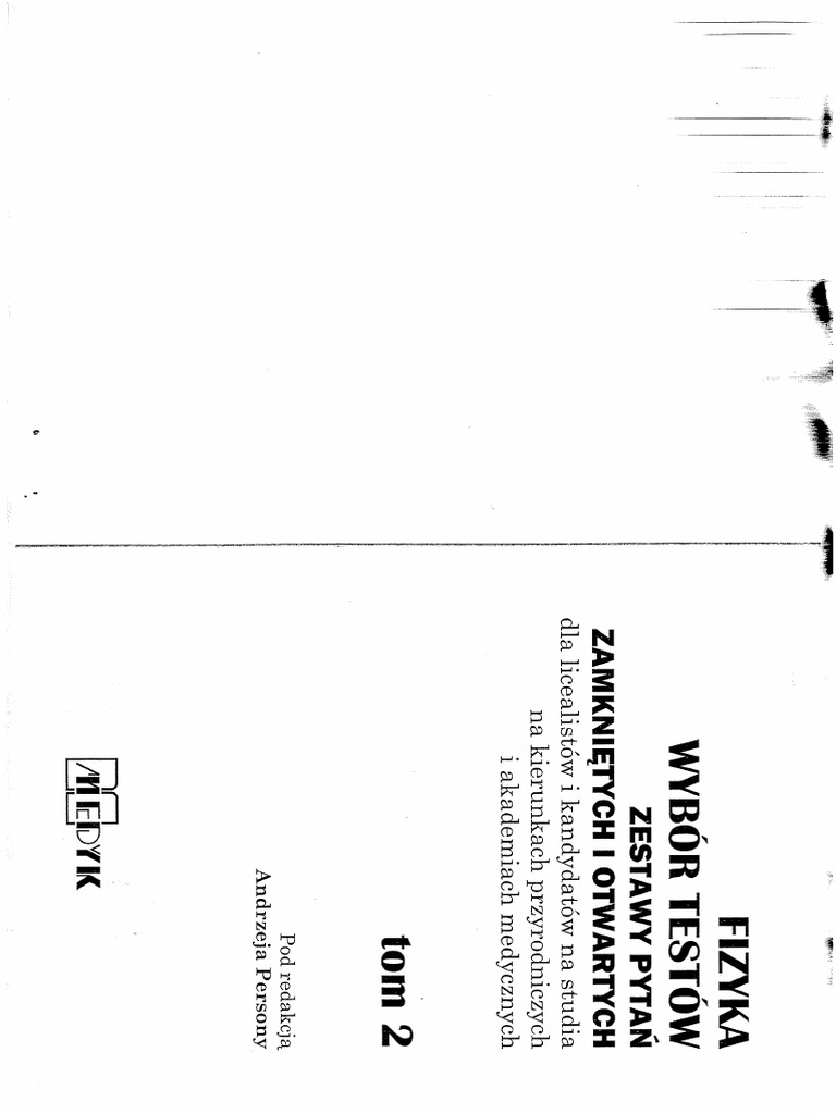 Fizyka Wybór Testów Tom 1 Pdf