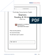 YLE Starters Reading Writing Sample Paper A PDF