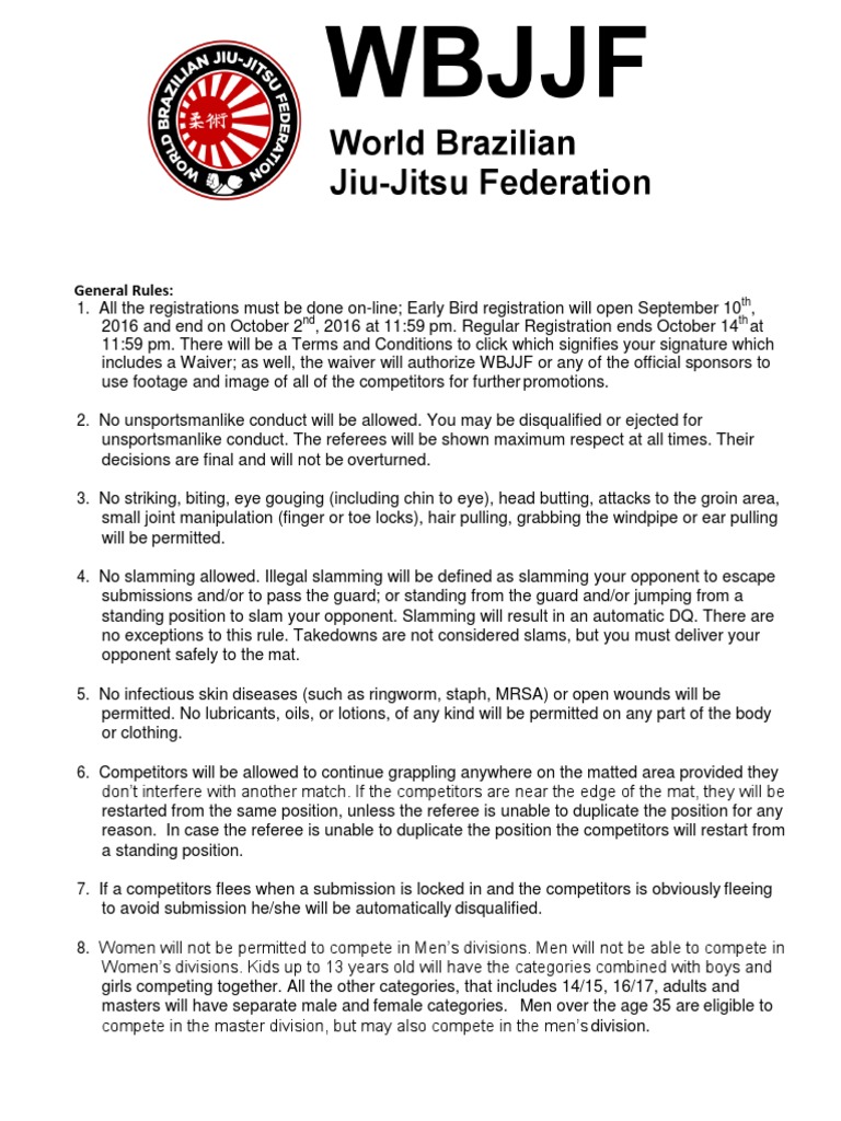 Oscars of Jiu Jitsu Rules | Download Free PDF | Professional Wrestling ...