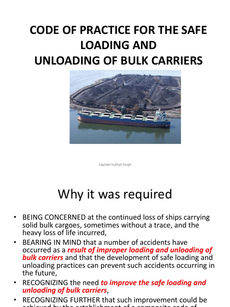 Code of Practice For The Safe Loading and Unloading of Bulk Carriers ...