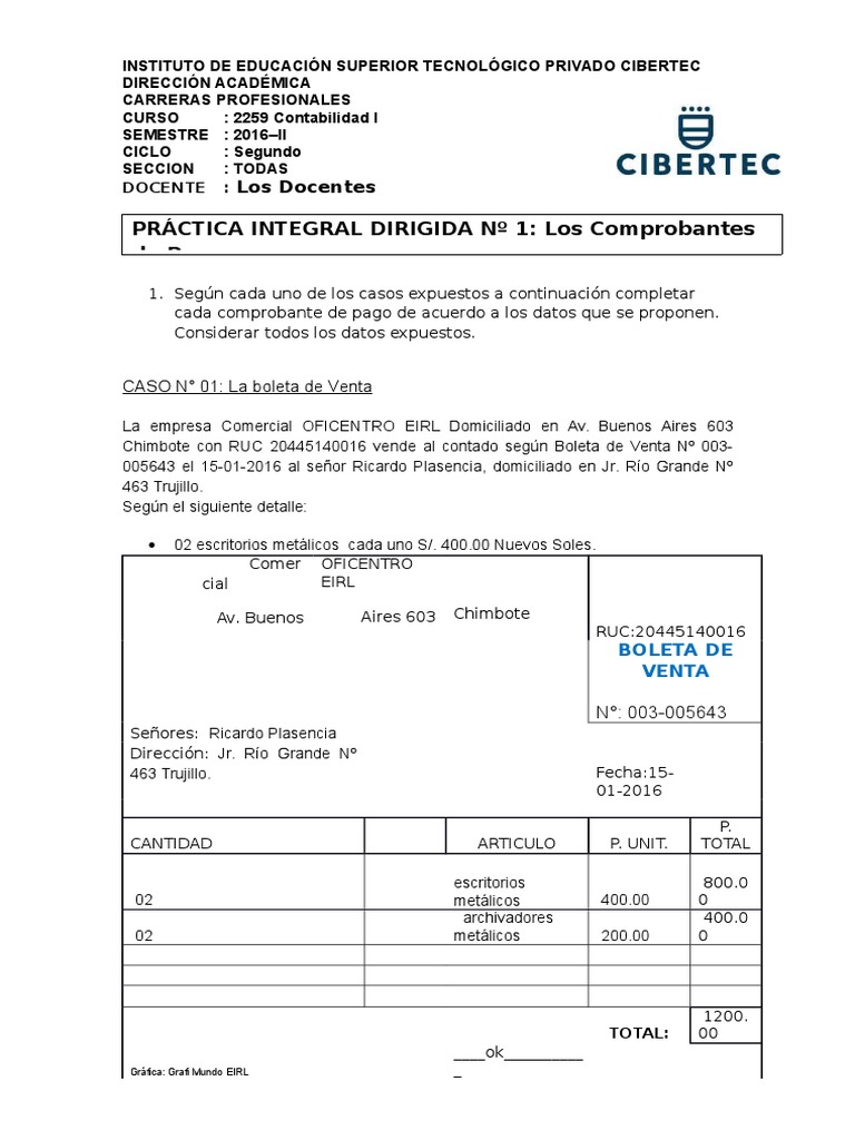 Tarea Comprobantes de Pago (1) Dinero Economías