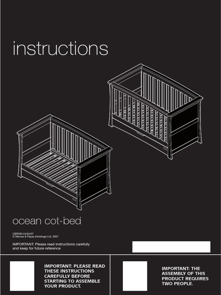 mamas and papas ocean cot bed mattress size