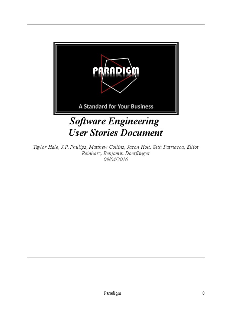 Itec472 Paradigm User Stories Document-1 | PDF | Php | Software Development