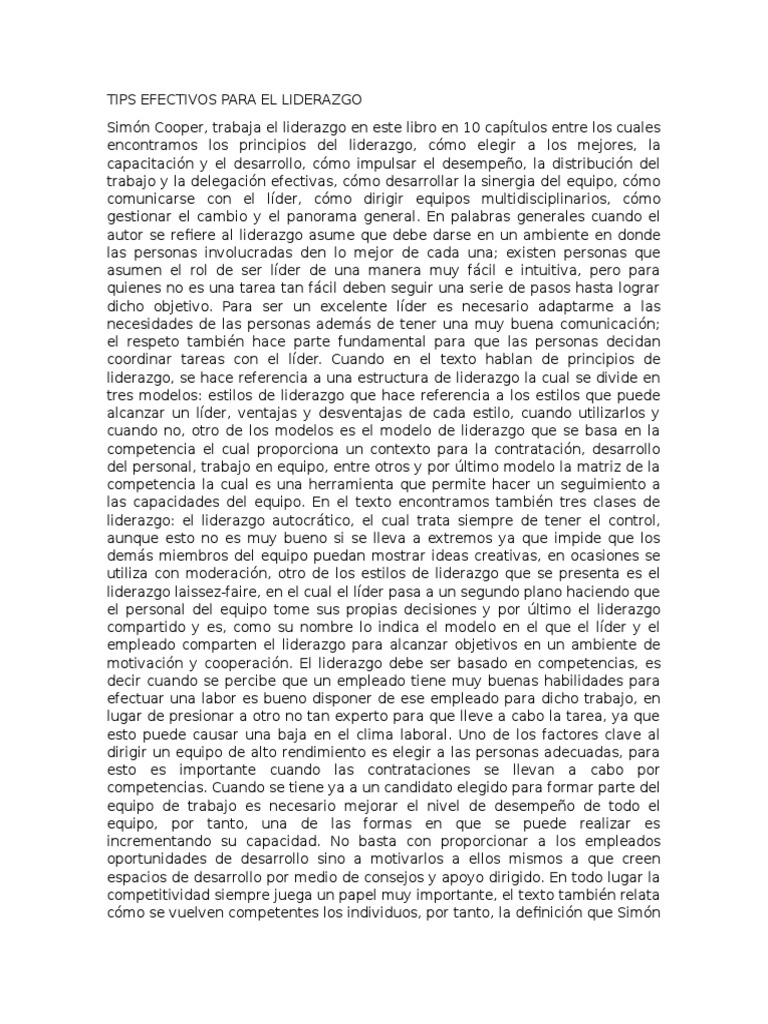 Estrategias Clave para un Liderazgo Efectivo | PDF | Liderazgo ...