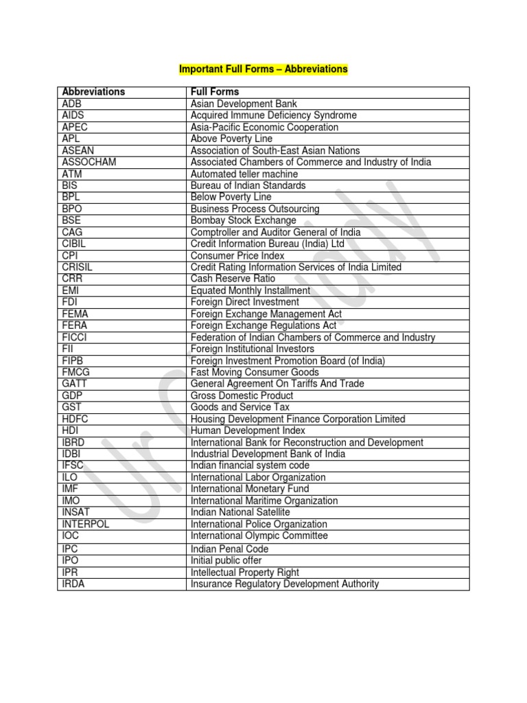 Abbreviation United Nations International Politics