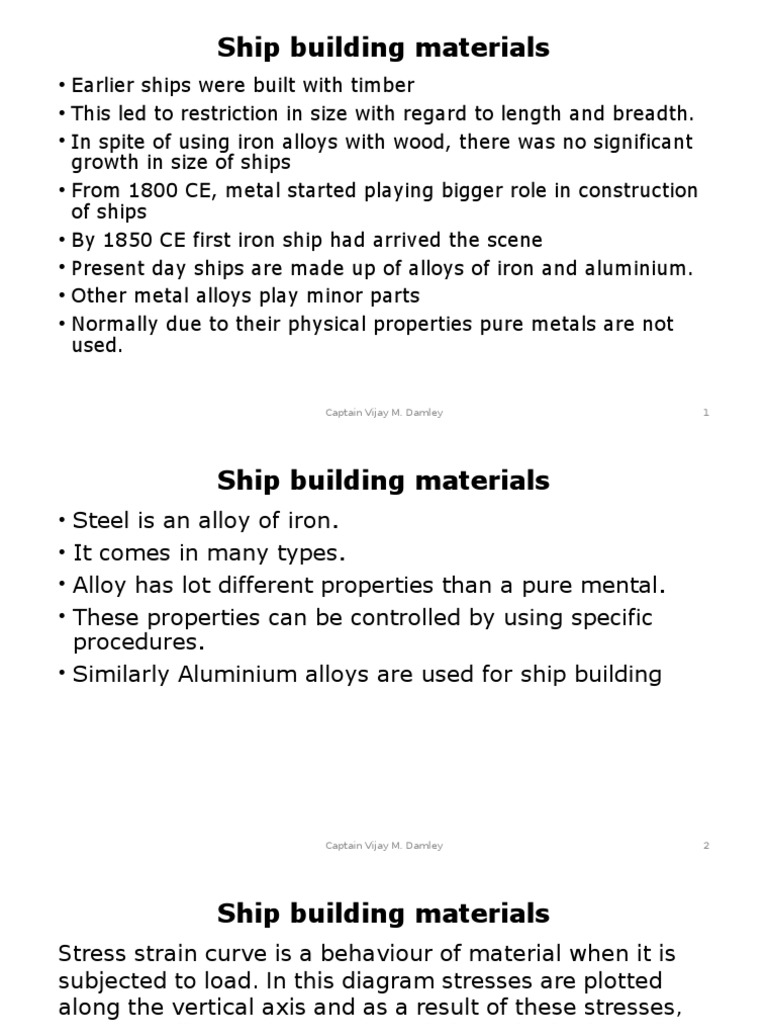Ship Building Materials PDF Yield (Engineering) Steel