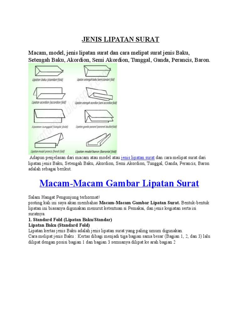 Jenis Lipatan Surat Mapel Mpa X Xii Pdf