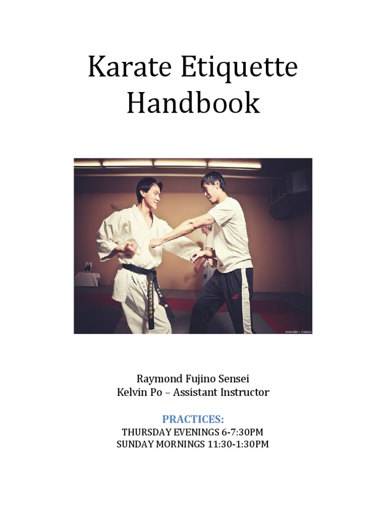 Karate Etiquette Handbook Pdf Karate Gendai Budo