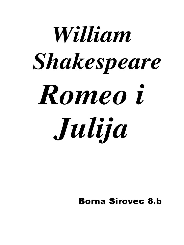 Romeo I Julija | PDF