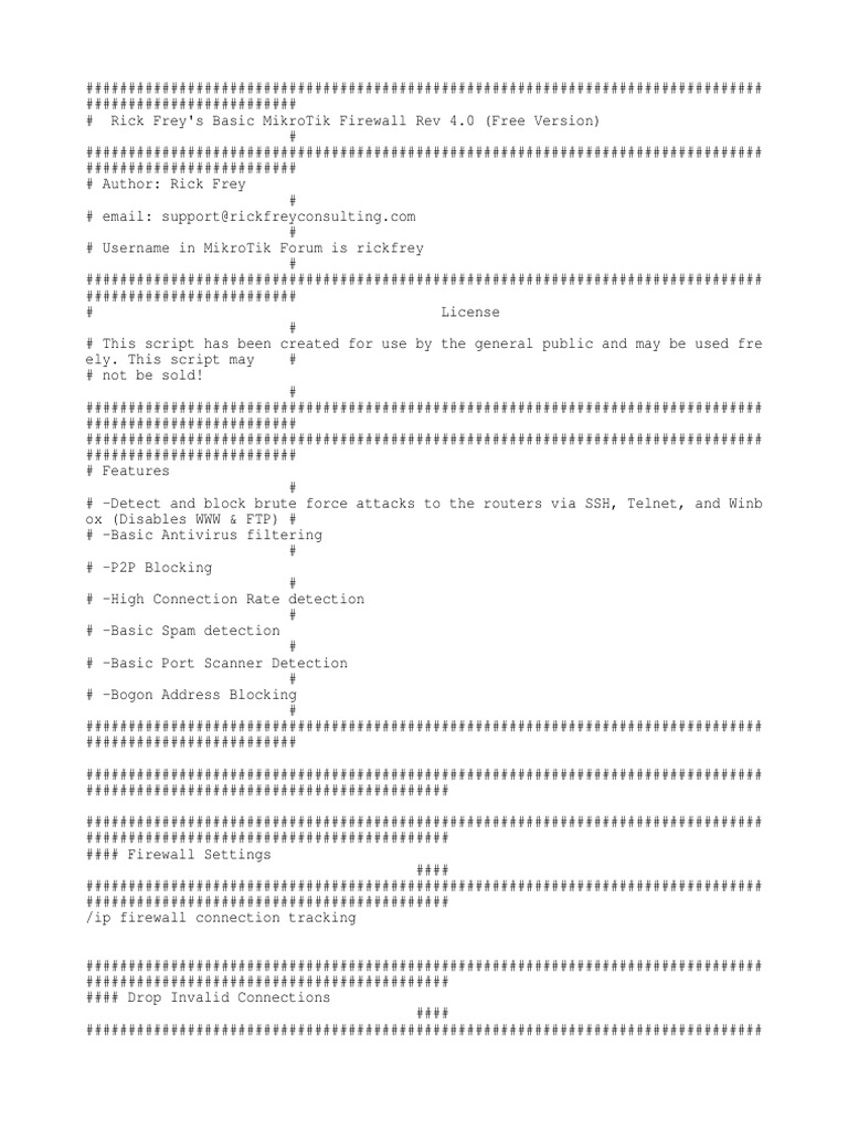 RWF MikroTik Firewall 4 0 MY Free Version PDF Port Computer