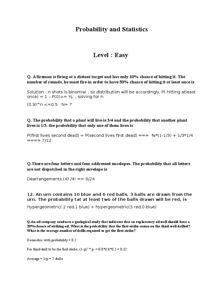 Probability Questions PDF Probability Distribution Probability