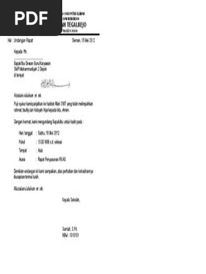 1000+ Contoh Undangan Rapat Penyusunan Rkas Terbaik