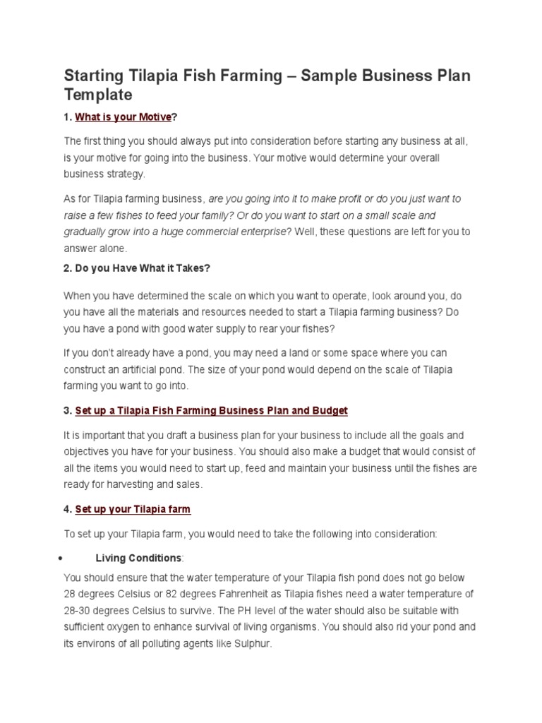 Starting Tilapia Fish Farming PDF Pond Fish