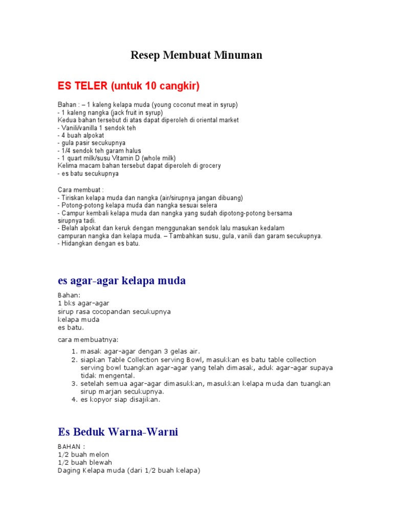 Resep Membuat Minumanpdf