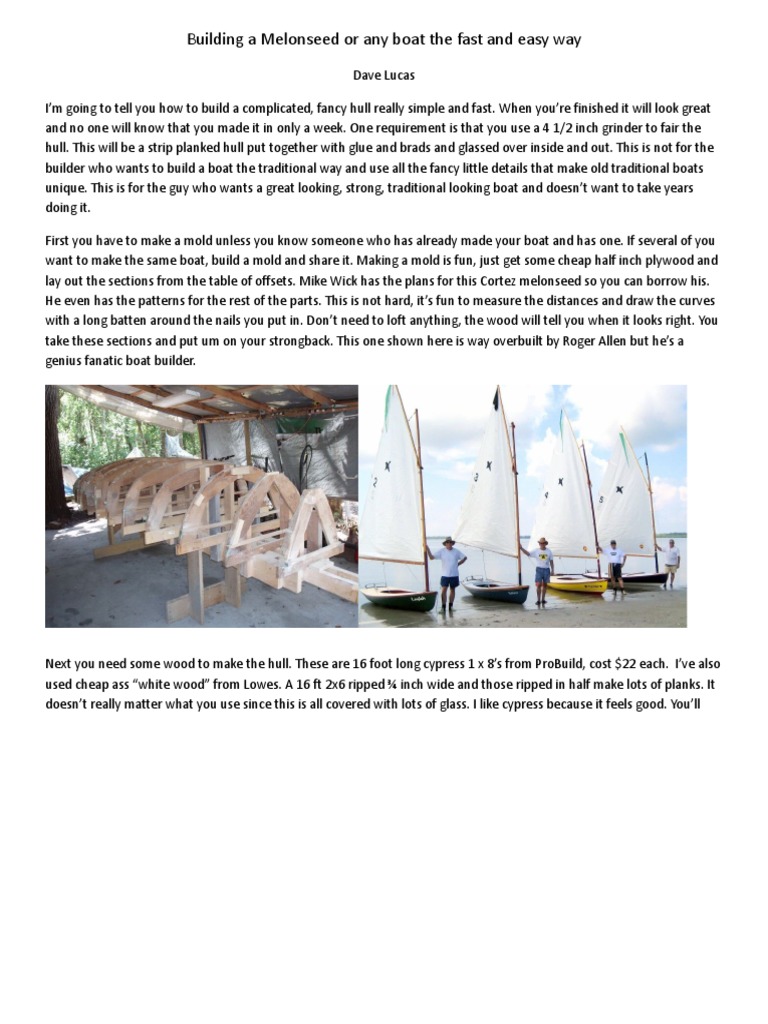 Building a Melonseed the Fast and Easy Way | Sail | Water 