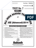 JEE Advanced-2014 - Test-7 (Paper-II) - Code-B PDF