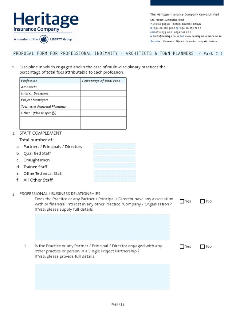 PI All Risks Architects PDF Architect Insurance