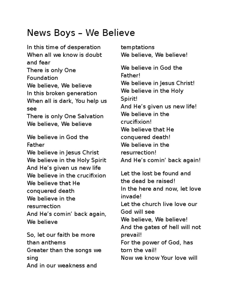 We Believe | PDF