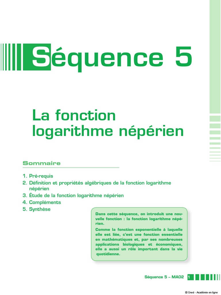 Cours Fonction Log | PDF | Fonction exponentielle | Logarithme