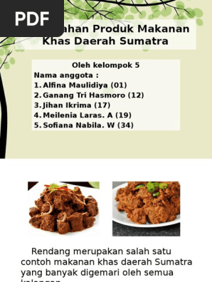 Pembuatan Produk Makanan Khas Daerah Pdf