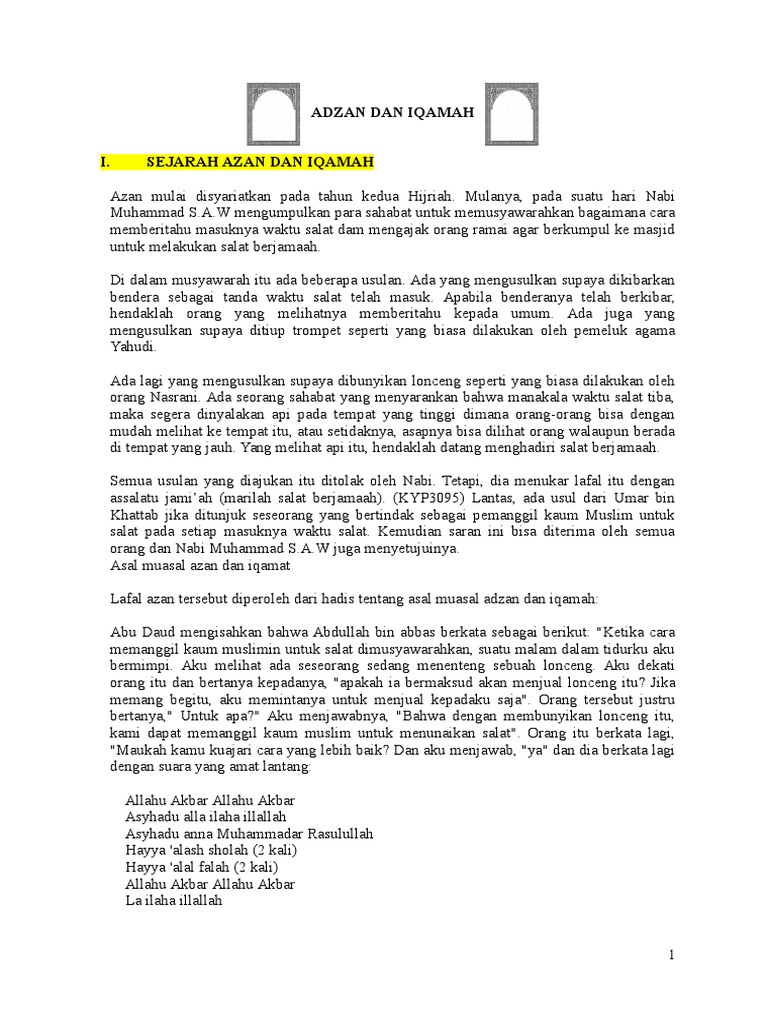Hadits Diam Ketika Adzan Gambar Islami
