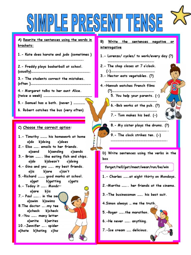 Simple Present And Simple Past Tense Worksheets Pdf