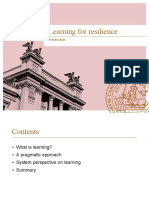 Learning For Resilience