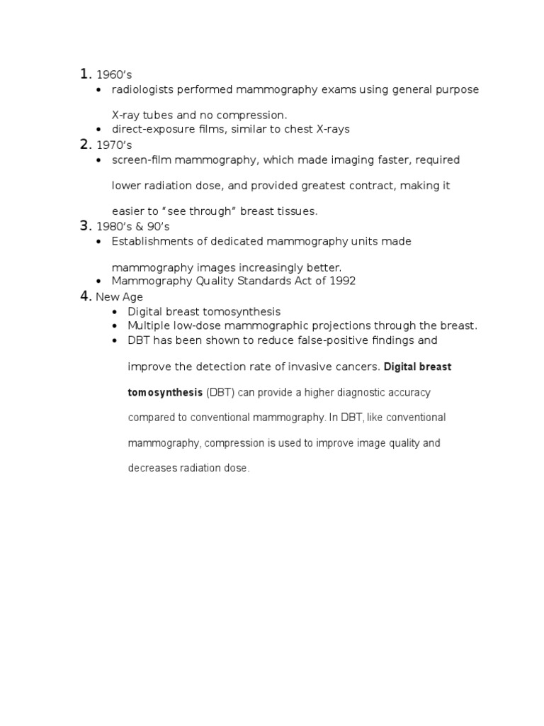 Evolution of Mammography Techniques | PDF