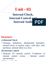 Unit - 03: Internal Check, Internal Control and Internal Audit